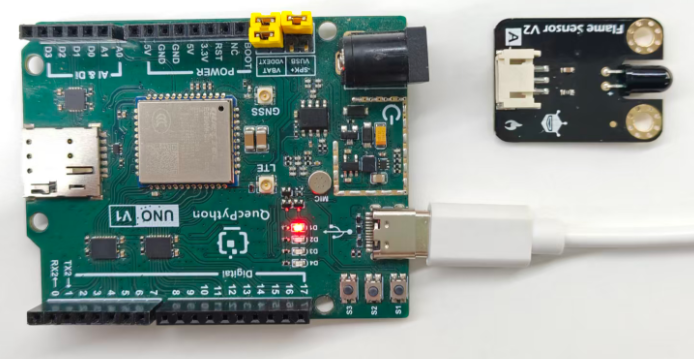 初学者视角体验：【EC800X Duino 开发板】传感器体验-火焰检测传感器！