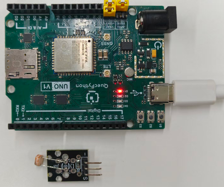 初学者视角体验：【EC800X Duino 开发板】传感器体验-光照传感器